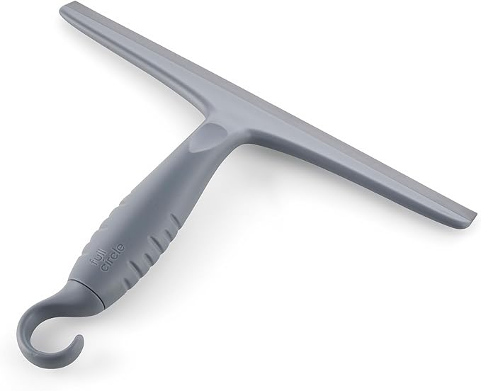 Full Circle Clean Ocean Squeegee - Shower, Glass, Window, Tile, Windshield - Streak-Free Finish with Rotating Hook for Easy Storage