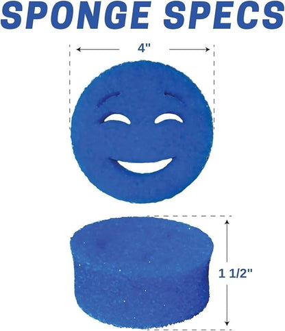 The Original Scrub Moji Scrubbing Sponge by Smilyeez (Set of 3) - Orange- Temperature-Responsive Polymer Foam, Stain and Odor Resistant, Ideal for Kitchen and Bathroom Cleaning