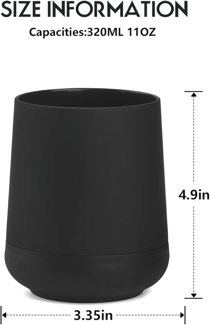 Matte Black Silicone Boot Toothbrush Holders, Modern Tooth Brushing and Toothpaste Holder Tumbler Cup for Bathroom Organizer (Black)