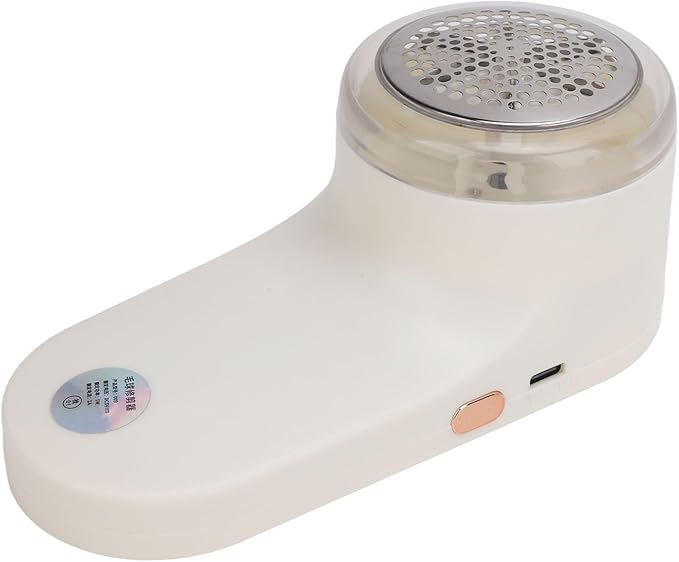HEEPDD Fabric Shaver Electric Lint Remover with Digital Display, Lint Removers Digital Display, Heavy Duty ABS Plastic and Stainless Steel Vane/Wing for Clothes Furniture Sweater Couch (Cream White)