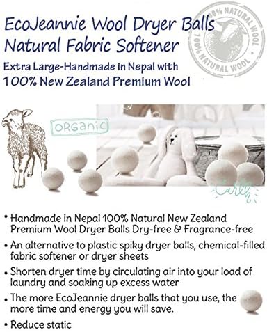 Wool Dryer Ball 1 Piece - Premium XL Organic Eco-Friendly Natural Unscented Non-Toxic Felt Laundry Ball