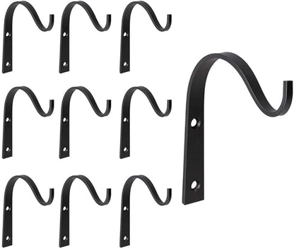 Mkono 10 Pack Iron Wall Hooks for Hanging Plant Lanterns, Plant Hanger Fence Metal Bracket for Bird Feeders, Wind Chimes, Mason Jar Sconces, Light Outdoor Indoor Rustic Home Decor, 3 Inch