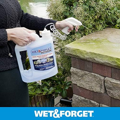 Wet & Forget Outdoor Moss, Mold, Mildew, & Algae Stain Remover Multi-Surface Cleaner, Ready to Use, 64 Fluid Ounces, 4 Pack