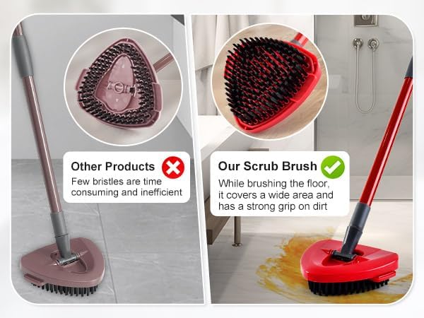 Scrubber Mop Head for Ocedar, Upgrade Scrub Brush for Ocedar, Spin Mop Scrub Brush Head for Oceda EasyWring 1-Tank, More Bristles Scrub Brush Attachment for Bathroom, Deck, Kitchen Floor Cleaning