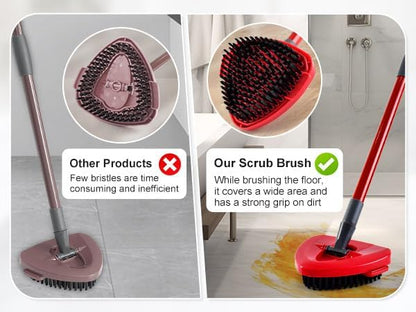 Scrubber Mop Head for Ocedar, Upgrade Scrub Brush for Ocedar, Spin Mop Scrub Brush Head for Oceda EasyWring 1-Tank, More Bristles Scrub Brush Attachment for Bathroom, Deck, Kitchen Floor Cleaning