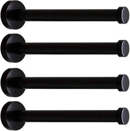 Classic Black Stainless Steel Heavy Duty Wall Mount Hooks, Bath Towel Hooks, Coat Hanger, Handbag Hooks, 4 in Pack (8")
