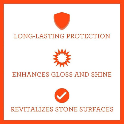 TriNova Granite Sealer & Protectant 18 oz & Gallon Refill Bundle - Guard Your Premium Stone, Enhance Shine, & Protect from Stains