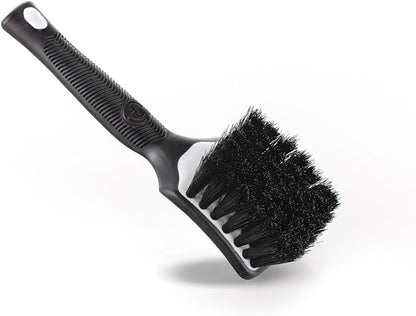 Detail Factory - ProGrip Interior Scrub Brush - Soft Bristles - Rubber Grip for Maximum Stability and Comfort - Curved Head Profile for Better Clearance - Black Ice