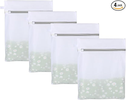 Mesh Laundry Bags, Mesh Wash Bags, Durable Mesh Structure with Strong Zipper, Suitable for Underwear, Delicate Clothes, Pants, Shoes, Socks Washing (Small Fine Mesh, XS 10 * 12in*4pcs)
