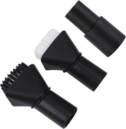Round Vacuum Brush Set,Vacuum Dust Brush for Karcher WD2 WD3 WD4 WD5 Models, Dual Bristle Suction Brushes for Upholstery Carpet Dashboard Interior Cleaning with 32-35mm Adapter