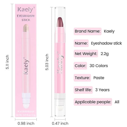 evpct 2Pcs Cream Eye Shadow Brightener Sticks Set for Eyes Waterproof, Orchid & Rose Shimmer Cream Eyeshadow Applicator Stick Long Lasting Pigmented Eye Makeup sombras en crema para ojos 26+27
