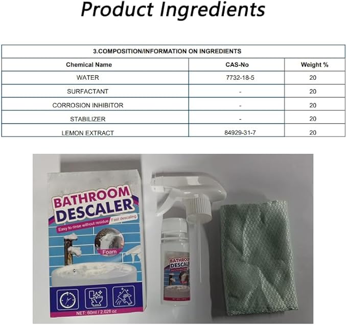 VIED Bathroom Descaler Cleaner, Bathroom Descaler Stubborn Stains Cleaner, Bathroom Descaler Foam Cleaner (5)