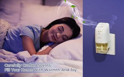 Plug In Air Freshener Refills for Home, 12 Count, Spruce, Caramel, Espresso & Raspberry Cinnamon Scents for Bathroom & Office, Compatible with Air Wick & Glade, Not Include Glade Plus