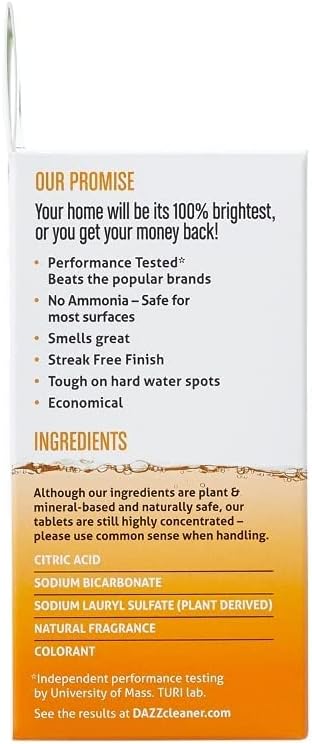 DAZZ Bathroom Cleaner Refill Pack (Makes 4 Bottles) for Tile, Tub Shower, Countertop and Bathroom Surfaces - All Natural, Eco Friendly, Non Toxic - Safe for Kids & Pets