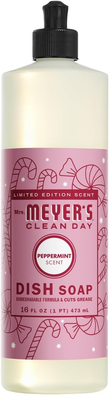 Mrs. MEYER'S CLEAN DAY Dish Soap 3 Pack Variety, 16 OZ Each, 1 CT (Iowa Pine + Peppermint + Gingerbread (Dish Soap))