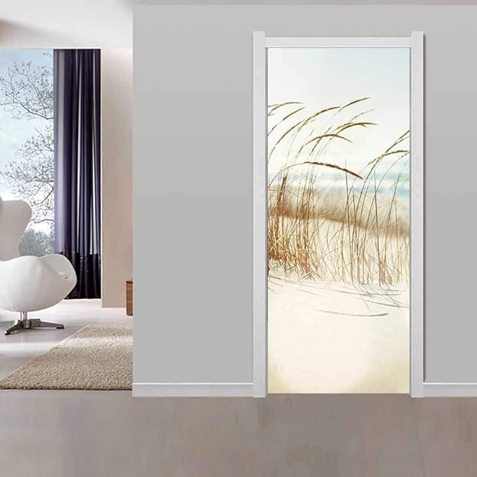 3D Door Stickers - Sirte Dunes Peel & Stick Wallpaper Removable PVC Waterproof Bedroom Living Room Decoration 37.4"x84.6"
