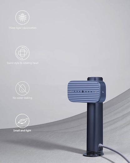 G5 Pro Smart Handheld Steamer for Clothes – Global Voltage Adaptation（100-240V）, 1200W Palm-Sized & Lightweight (1lb), Dual Steam Modes, Easy Wrinkle Remover, Auto Shut-Off for Travel & Home(BLUE)