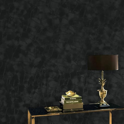 Yasinet Peel and Stick Wallpaper Black Removable Wallpaper Modern Black Contact Paper Dark Thicken Self Adhesive Textured Wall Paper for Cabinets Badroom Waterproof Vinyl 78.7"x 15.7"