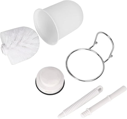 Toilet Brush, Plastic Toilet Brush with Toilet Brush Holder, Quick Dry Toilet Brush Holder, Wall Mount, with Suction Cup, White 33x12x10.2 cm