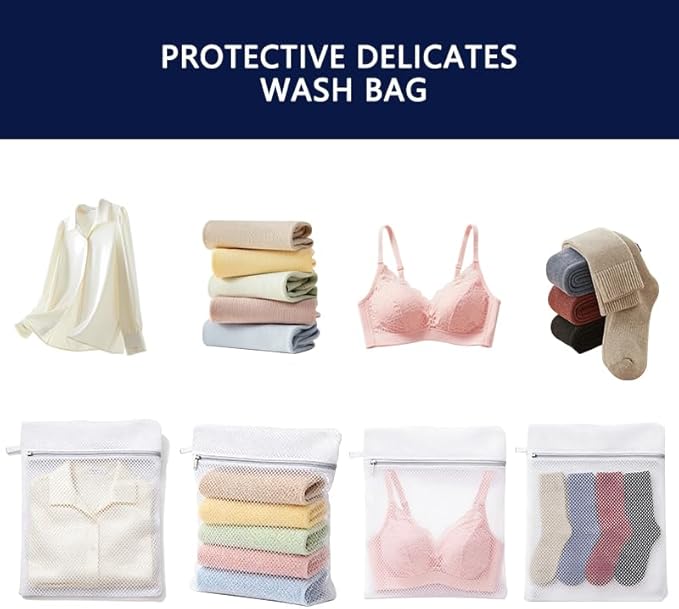 Honeycomb Mesh Laundry Bags for Delicates 3Pcs, Zippered Wash Bag for Waching Machine 12" x 16" Home Dormitory Travel Use
