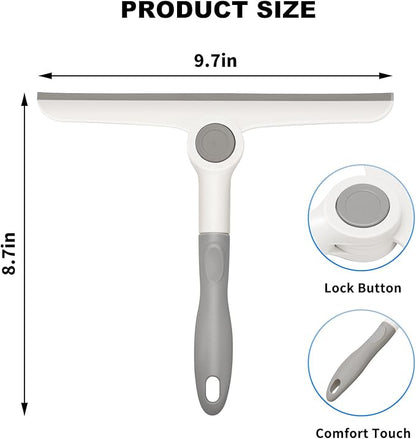 Window Squeegee for Glass Doors，All-Purpose 9.7” Window Cleaning Squeegee, Handheld for Windows, Car Windshields & More，Grey (9.7" Window Squeegee)