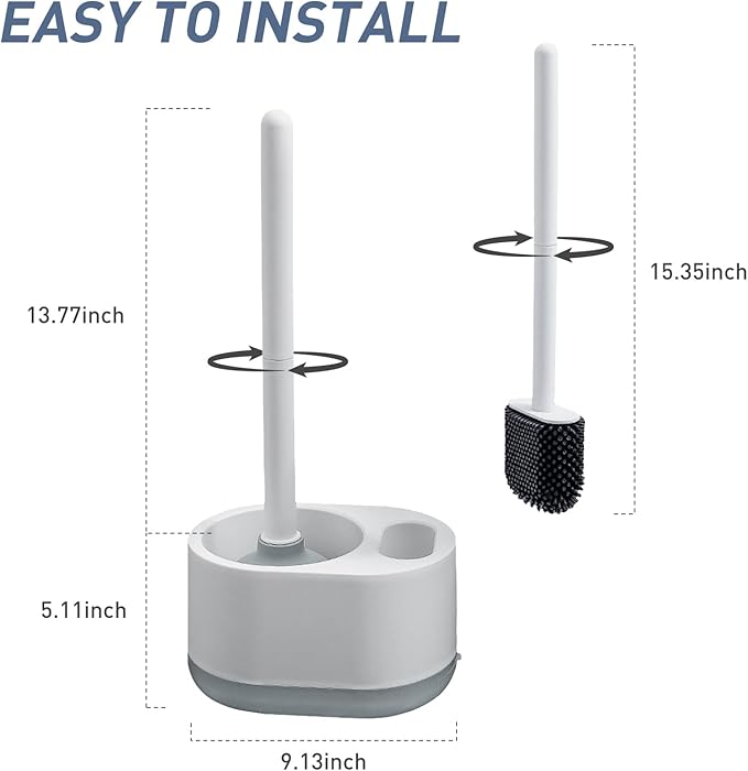 Silicone Toilet Brush Plunger Set, 2 in 1Toilet Bowl Brush and Holder Plunger Set, Plunger Toilet Brush Combo, Bathroom Toilet Brush, Toilet Brush Set, Toilet Scrubber and Plunger Set
