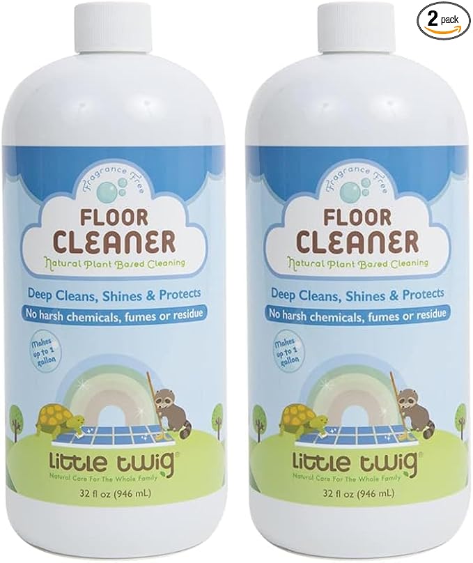 Little Twig Plant Based Concentrated Multi-Surface and Floor Cleaner with Eco-Friendly Ingredients & No Toxic Residue, Child & Pet Safe, Unscented, 32 Fluid Oz (LTWG-FCFF32-06) (Pack of 2)