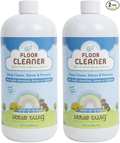 Little Twig Plant Based Concentrated Multi-Surface and Floor Cleaner with Eco-Friendly Ingredients & No Toxic Residue, Child & Pet Safe, Unscented, 32 Fluid Oz (LTWG-FCFF32-06) (Pack of 2)