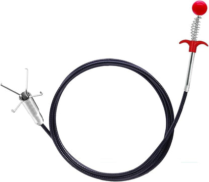 Upgraded Drain Snake, 76 inch Hair Drain Clog Remover Tool ， Sink Snake Drain Clog Remover for Sewer Kitchen Bathroom