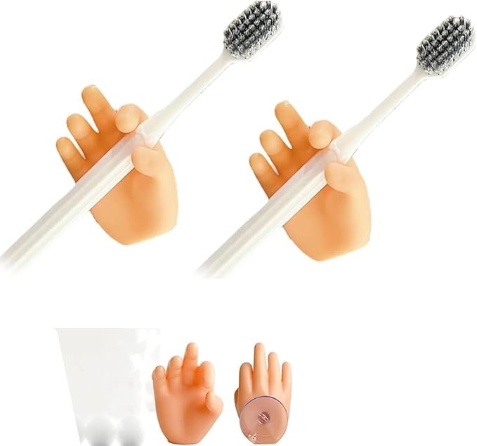 2 Pack Rain Boot Toothbrush Holder Silicone Cute Organizer for Your Bathroom Perfect Toothbrush Holder for Children,Safety Razor Stand Multi Purpose Bathroom Accessory (OK Small Hand)