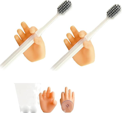 2 Pack Rain Boot Toothbrush Holder Silicone Cute Organizer for Your Bathroom Perfect Toothbrush Holder for Children,Safety Razor Stand Multi Purpose Bathroom Accessory (OK Small Hand)