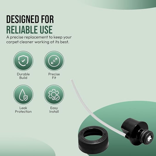 Replacement Cap & Straw Assembly for Bissell Little Green Machine Carpet Cleaners - Models 1400B, 1400W, 3369, 3353, 3519, - Only for Models Listed