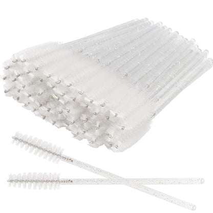 300 PCS Eyelash Extension Supplies Kit Disposable Micro Brush Eyebrow Spoolies Lip Stick Brush Mascara Wand Applicator Makeup Brush Tool (White Black Gold Sets)