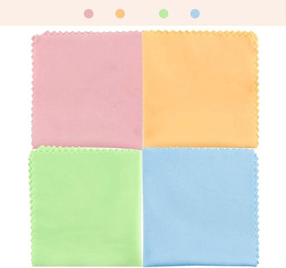 100Pack Mixed Colors Microfiber Cleaning Cloths Eyeglasses Cleaning Cloth for Eyeglasses Phone Screens Camera Lens and Any Other Delicate Surfaces Cleaner(5.5 x 5.5 Inch)