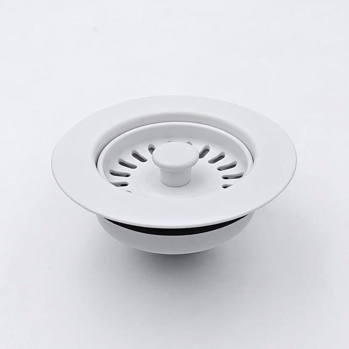 GZILA Garbage Disposal Drain Strainer and Stopper with Decorative Disposal Flange in White, Fit 3.5 Inch Standard Drain Hole