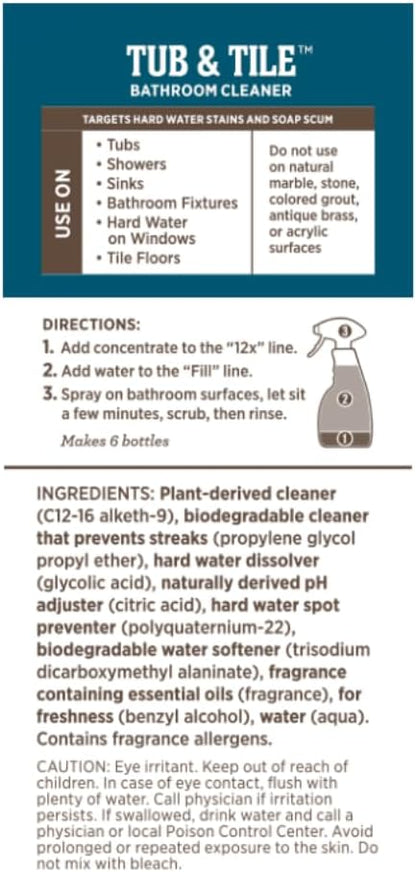 Melaleuca Tub & Tile 12x Bathroom Cleaner – 8 fl. oz. | Super-Concentrated, Plant-Based Formula with Spray Bottle Included