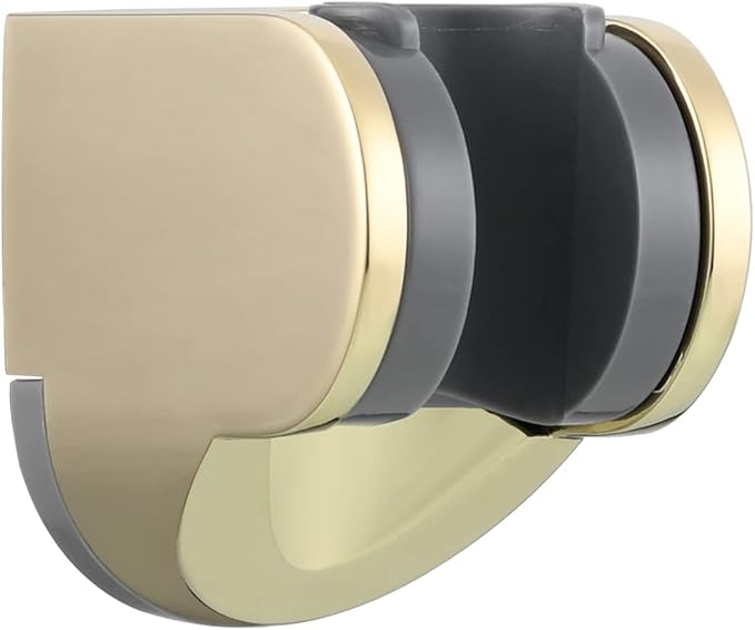 Tecmolog Adjustable Shower Head Holder Wall Mount Handheld Shower Bracket Plastic for Bathroom, Zirconium Gold, ST01J1