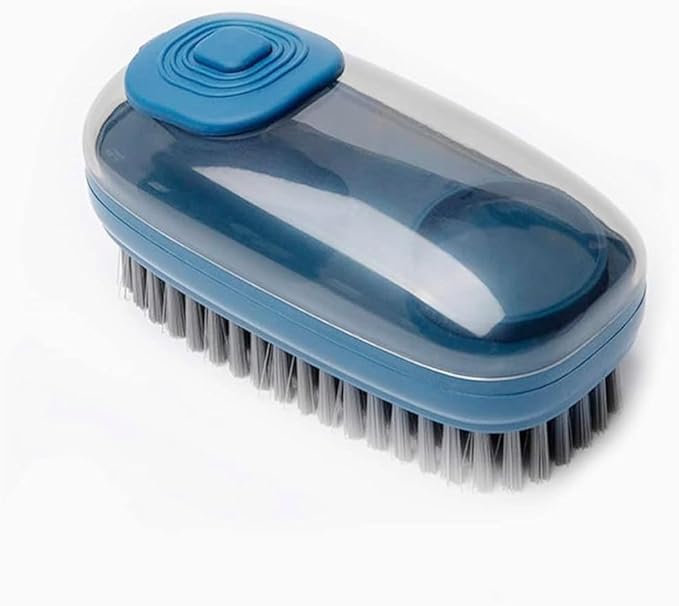 Brush with Soap Dispenser, Good Srubber Cleaner for Dish Sink Pan Pot Washing and Cleaning, Bathroom, Kitchen, Soft Laundry Clothes and Shoes Scrubbing Brush(Green) (Blue)