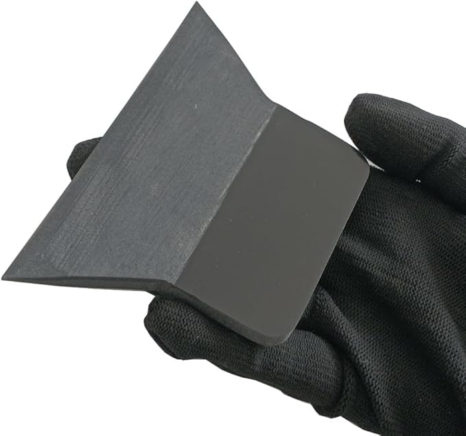 Black Soft Rubber Wrap Squeegees Carbon Fiber Vinyl PPF Scraper Car Window Tinting Tool Glass Cleaner (Black 2 Cut Edge)