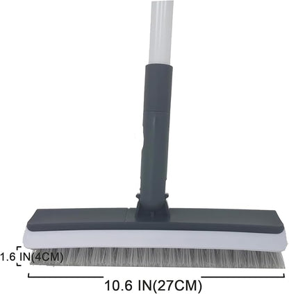 Stiff Bristles Broom,Tub Tile Broom Brush,Push Broom for Shower Cleaning,Patio, Kitchen,Garage,Indoor Outdoor Cleaning Brush,Stainless Steel Long Handle
