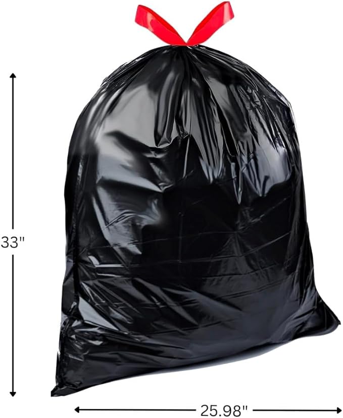 Strong Large 18 Gallon Drawstring Trash Bags Black Can Liners Kitchen Garbage Bags Multipurpose 30 CT Home Lawn Bags