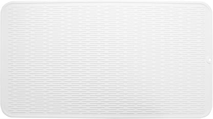 MicoYang Silicone Dish Drying Mat for Multiple Usage,Easy clean,Eco-friendly,Heat-resistant Silicone Mat for Kitchen Counter or Sink,Refrigerator or Drawer Liner White 4XL 32 inches x 18 inches