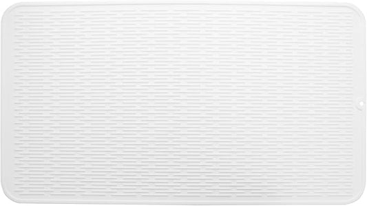 MicoYang Silicone Dish Drying Mat for Multiple Usage,Easy clean,Eco-friendly,Heat-resistant Silicone Mat for Kitchen Counter or Sink,Refrigerator or Drawer Liner White 4XL 32 inches x 18 inches