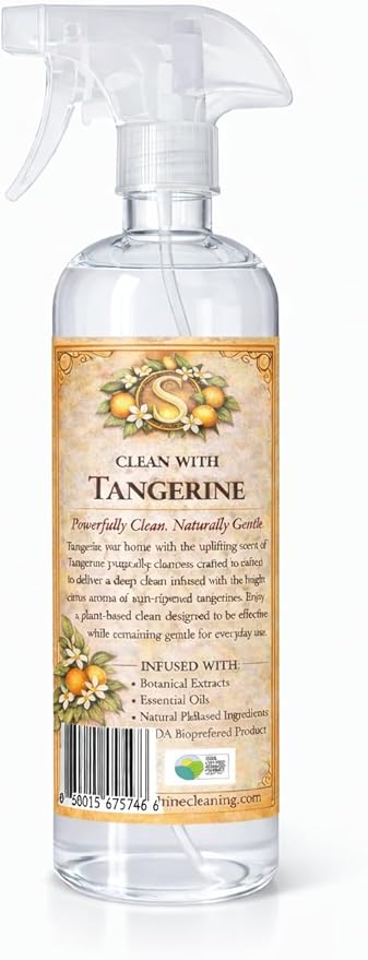 All Purpose Cleaner – Plant Based Multi Surface Cleaner Spray – Tangerine Scent – Kitchen, Bathroom & Home – Naturally Derived Formula – 16 oz
