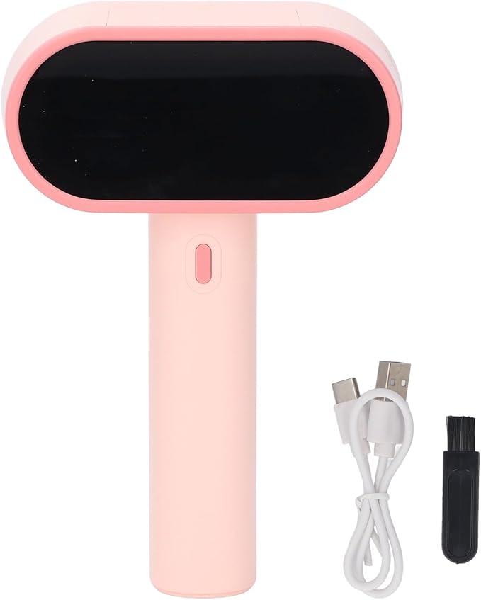 Electric Fabric Shaver Electric Lint Remover Fabric Shaver Dual Heads 4 Speeds 12 Blades Rechargeable Large Fuzz Remover for Clothes Couch Furniture Black (Pink)