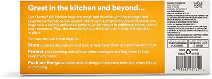 365 by Whole Foods Market, Flextra Strength Drawstring Tall Kitchen Trash Bags, 13 Gallon, 20 Count