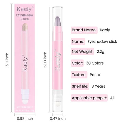 evpct 2Pcs Cream Eye Shadow Brightener Sticks Set for Eyes Waterproof, Taupe Smoky Amethyst Shimmer Cream Eyeshadow Applicator Stick Long Lasting Pigmented Eye Makeup sombras en crema para ojos 19+24