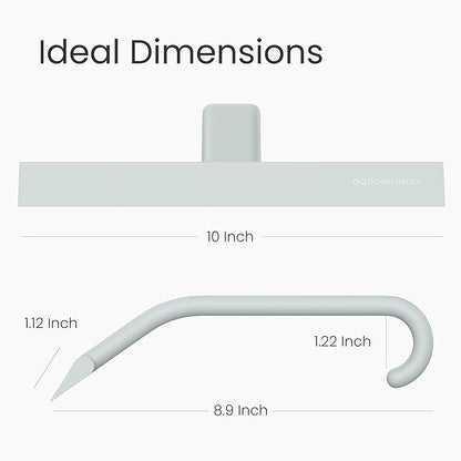 dancemoon JustHang Shower Squeegee for Glass Doors, All-in-One Award-Winning Silicone Squeegee with Built-in Hook for Bathroom, Window, Mirror, Tile Wall, Car, Streak-Free Cleaner Tool, 10-Inch Green