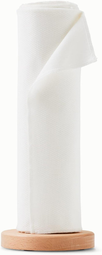Esembly Reusable Cotton Paperless Towels - Washable Kitchen Towels with Storage Tube | Organic, Absorbent, Fits Standard Holders | Zero Waste Cleaning Solution - Refill, 12-Pack