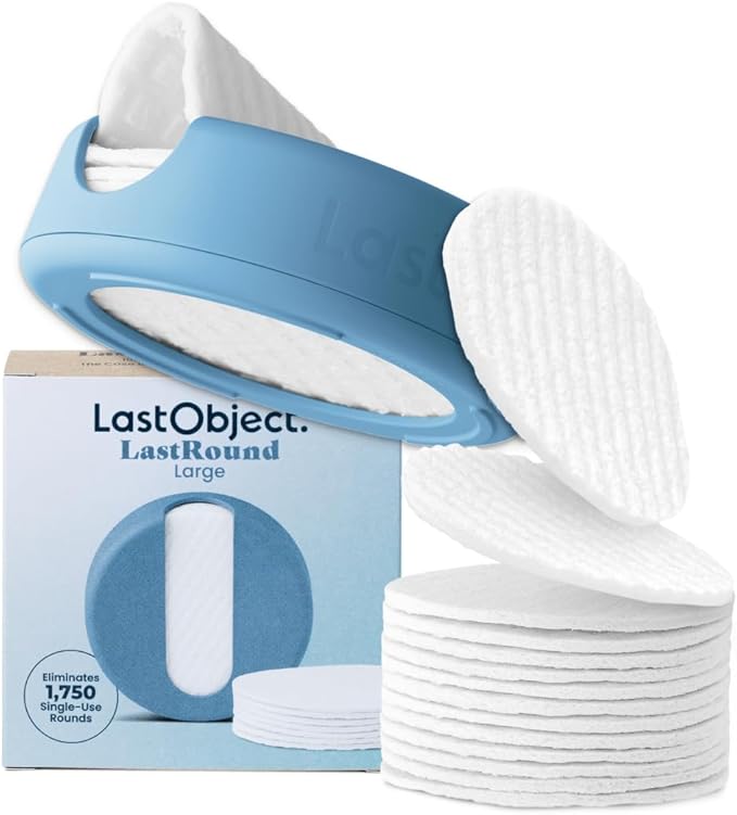 LastRound Reusable Makeup Remover Pads - 7 Washable Eco-Friendly Reusable Cotton Rounds for Face - Sustainable & Soft Cotton Face Pads for Facial Cleansing & Eye Makeup Removal - Travel Storage Case
